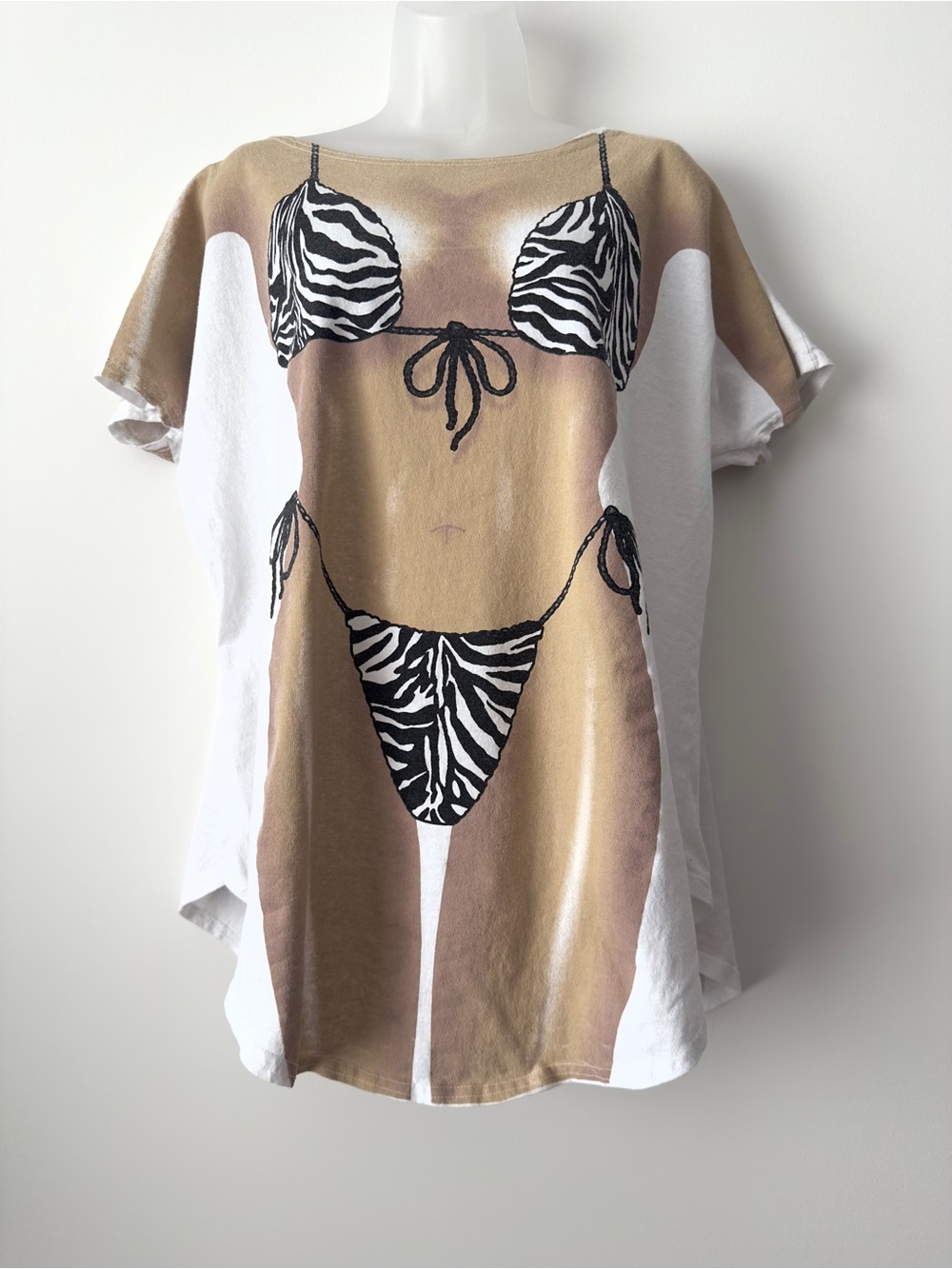 zebra bikini torso graphic t shirt